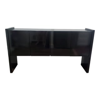 1970s Milo Baughman for Thayer Coggin Mid-Century Black Lacquer Credenza For Sale