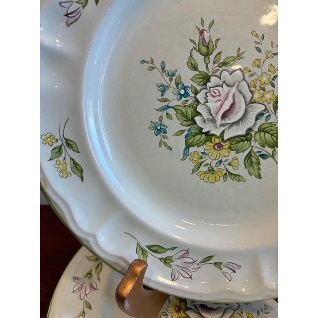 Ceramic Vintage Provinstone Rose Marie Floral Dinner Plates – Set of 3 For Sale - Image 7 of 14