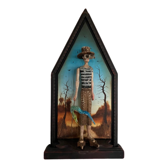 Gothic Carved Wood (Polychrome) Wall Hanging (Sculpture) For Sale