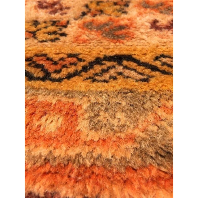 1960s Moroccan Vintage Orange Color Tribal African Pile Rug For Sale - Image 9 of 12