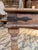 Mid 20th Century Vintage Indian Carved Teak Accent Table With Shadowbox Inset Brass Window Grate Glass Top For Sale - Image 5 of 6