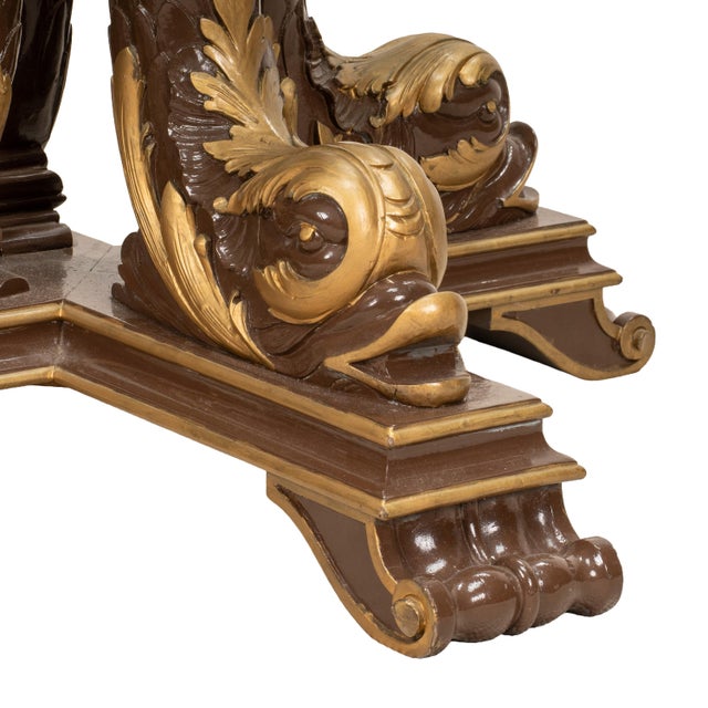 1980s Italian Neoclassical Style Gilt Scroll Base Round Glass Coffee Table Hollywood Regency For Sale - Image 11 of 14