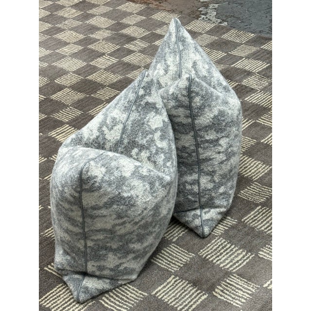 2020s Abstract Bespoke Alpaca Wool Throw Pillows, Pair For Sale - Image 5 of 12