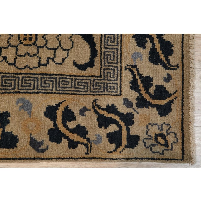 Textile 6x9 Willow Lydia Gold Classic Floral Medallion Hand Knotted Wool Carpet Rug For Sale - Image 7 of 7