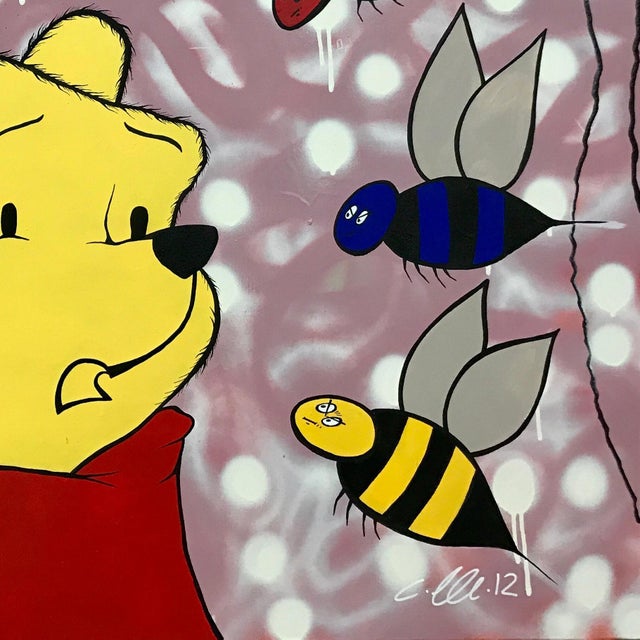 Winnie the Poo Cartoon Urban Graffiti Art by British Street Artist Chris Pegg 2014 For Sale - Image 4 of 4