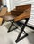 Wood Writing Desk or Secretary Style Desk on Trestle Style Legs, 21st Century For Sale - Image 7 of 9