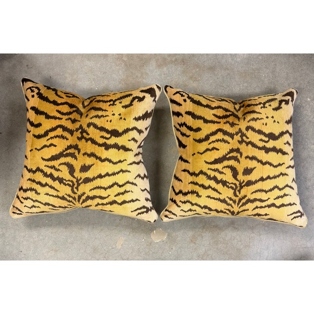 Scalamandré Tiger Velvet Pillows - A Pair For Sale In Tampa - Image 6 of 8