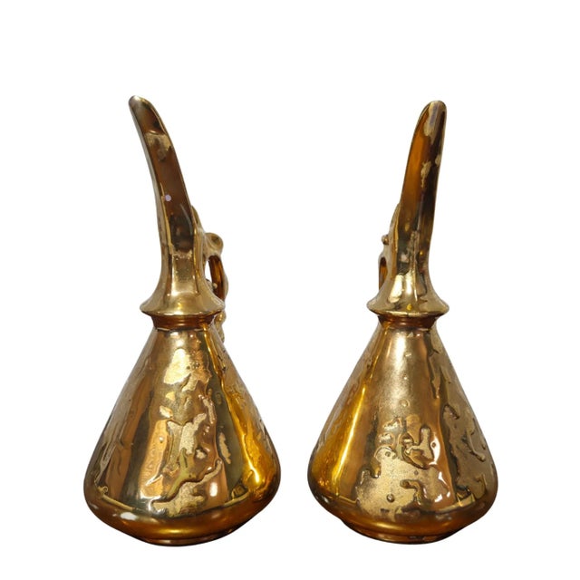 1960s Vintage Weeping Gold Cruet Set – 24k Gold Finish, Made in u.s.a., 1940s–1960s For Sale - Image 5 of 7