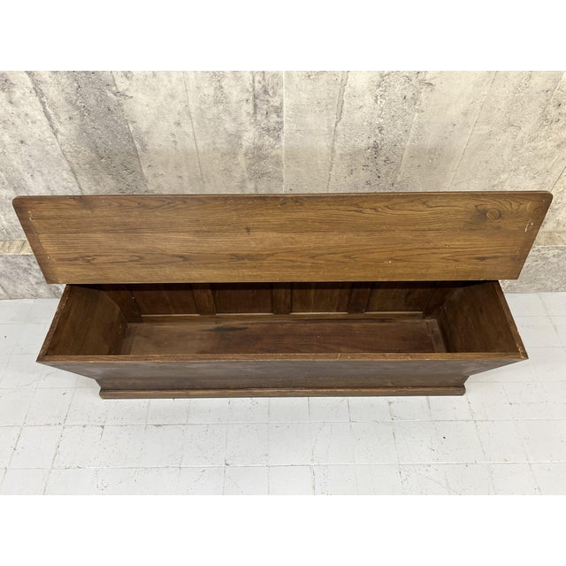 Oak Storage Bench Banquette, 1950s For Sale - Image 9 of 10