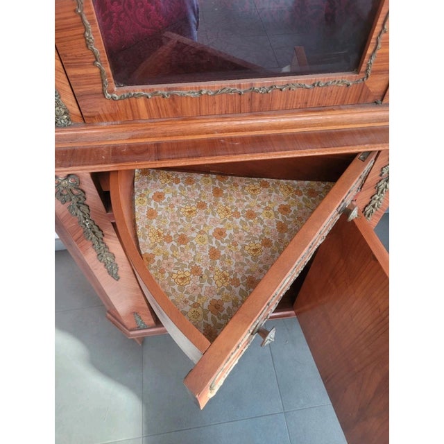 Wood Louis XVI Style Double-Body Corner Cabinet, 1950s For Sale - Image 7 of 12