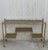 About Mid-Century Modern Italian Faux Bamboo Gilt Metal Console Table or Vanity with Smoked Glass Total Height: 25.6in...