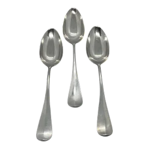 Late 19th Century French Armand Frenais “Blanc” Pudding Spoons - Set of 3