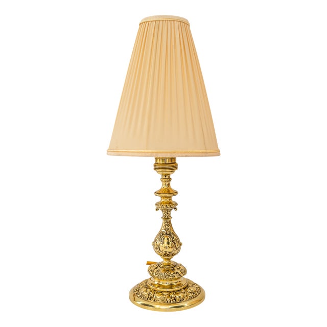Historistic Table Lamp with Original Cut Glass Shade, Vienna, 1890s For Sale