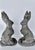 Mid 20th Century Composition Stone Garden Rabbit Sculptures With Weathered Patina, Pair For Sale - Image 5 of 14