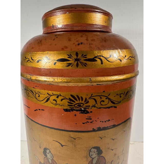 19th Century English Chinoiserie Toleware Grocer's Tea Canister. For Sale - Image 12 of 12