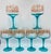 Art Deco 1980s Silent Pool Intricately Realised Copa Balloon Gin Glass Aqua 6pc Stem Goblets For Sale - Image 3 of 7