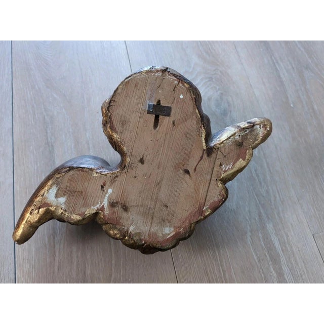 Early 20th Century Early 20th Century Giltwood Cherub or Putto Wall Sculpture For Sale - Image 5 of 9