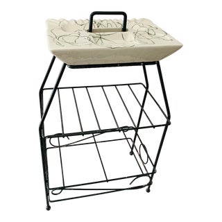 Mid Century Modern Atomic Ashtray Stand 3 Tier Magazine Rack Smoking Stand For Sale