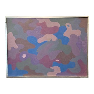 Purple Abstract Acrylic Painting by Stanley Donald Tschopp For Sale