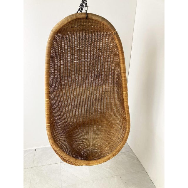 Wood Vintage Hanging Egg Chair attributed to Nanna Ditzel, 1960s For Sale - Image 7 of 9