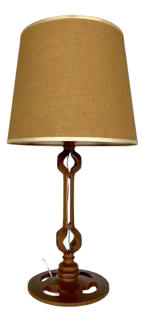 Vintage Italian Wood Table Lamp, 1950s