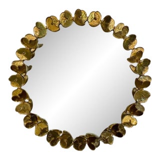 Decorative Butterfly Mirror Made of Gold Murano Glass For Sale