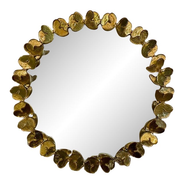 Decorative Butterfly Mirror Made of Gold Murano Glass For Sale