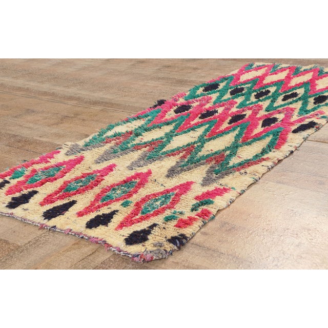 Beige Vintage Azilal Moroccan Rug, 02'03 X 06'05 For Sale - Image 8 of 10