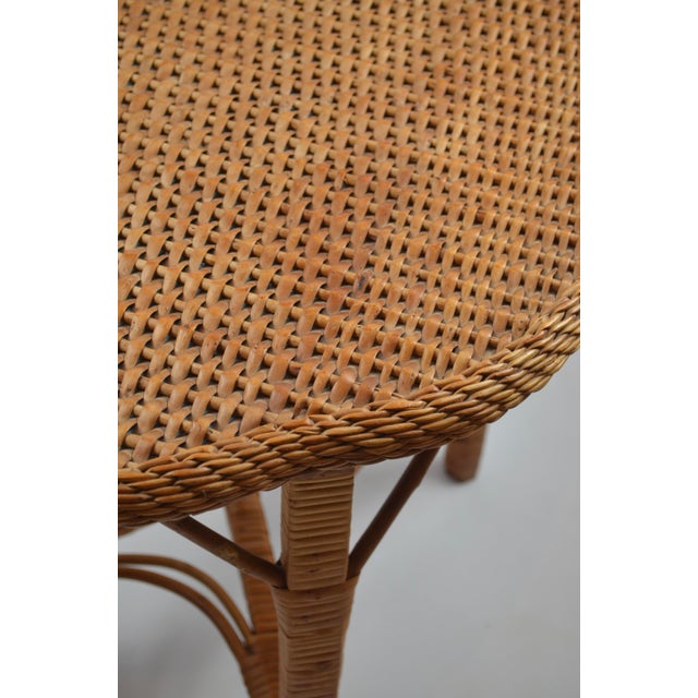 Mid-Century Free-Form Wicker and Rattan Side Table, 1960s For Sale - Image 14 of 17