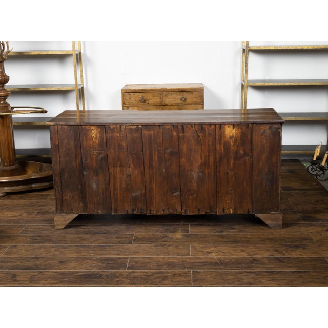 Brown English Georgian Period 1800s Oak Dresser Base with Five Drawers and Two Doors For Sale - Image 8 of 12