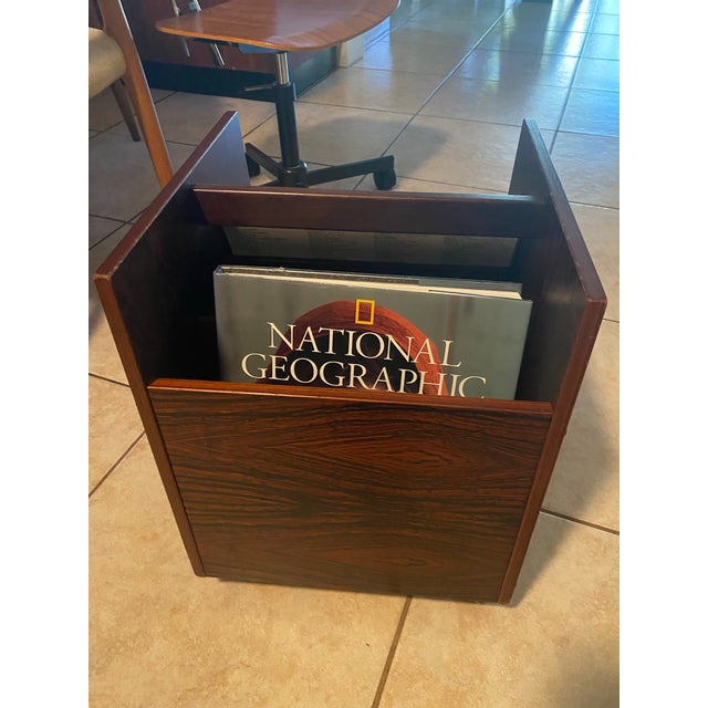 Brown 1960s Norwegian Magazine Rack For Sale - Image 8 of 12