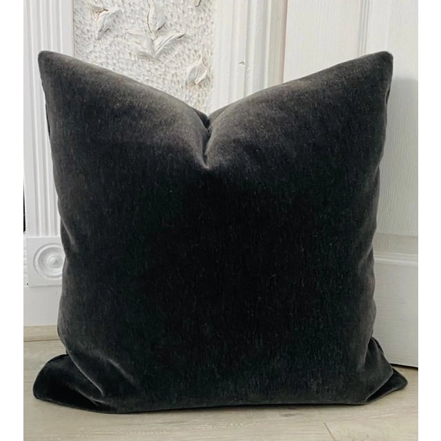 Custom made mohair pillow in Charcoal. This genuine 100% mohair, is plush & comfy, a substantial weight, and wears like...