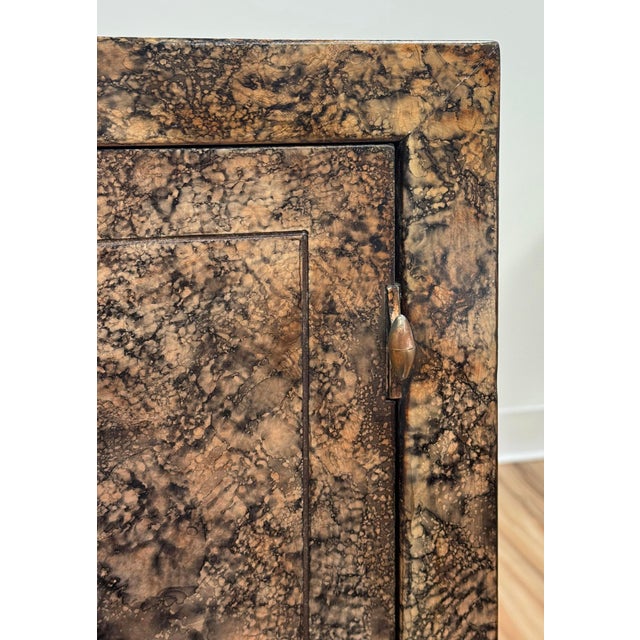 Vintage Henredon Faux Tortoise Shell Finish Server Cabinet For Sale - Image 12 of 16