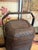 Chinese Antique Chinese Carved Wicker and Bamboo Lunch Box Basket. For Sale - Image 3 of 8
