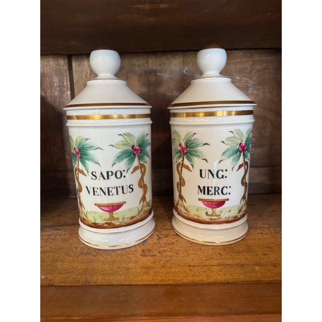 Ceramic Set of 12 Late 19th Century Continental Porcelain Apothecary Jars For Sale - Image 7 of 8