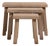 Set of Three Oak Brutalist Nesting Tables, Antique, France, Circa 1970 For Sale