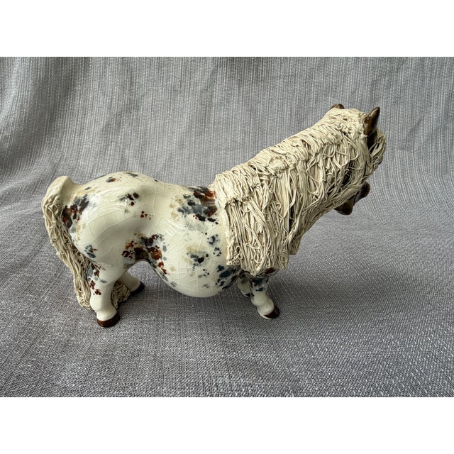 Vintage Cheval Ceramics Appaloosa Pony Figure Spaghetti Effect Mane For Sale In New York - Image 6 of 17