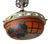 Art Deco Stained Glass Suspension Lamp by Degué from Verrerie Dart Degué, 1920s For Sale