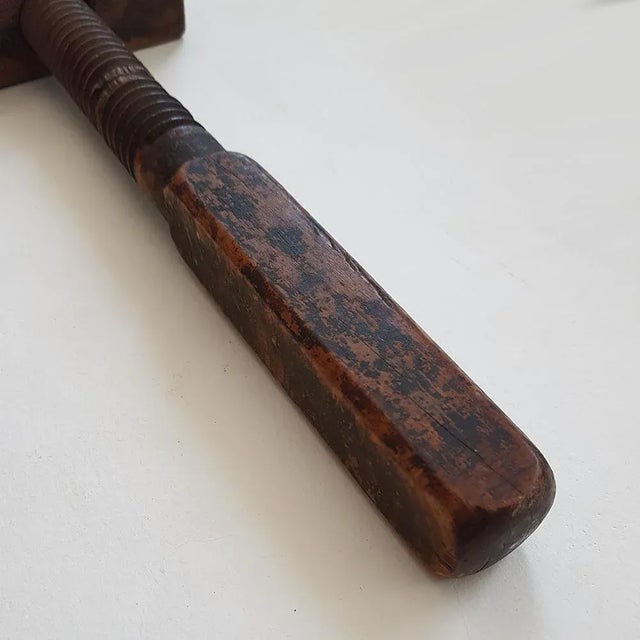 Large Antique Wooden Clamp For Sale - Image 3 of 8