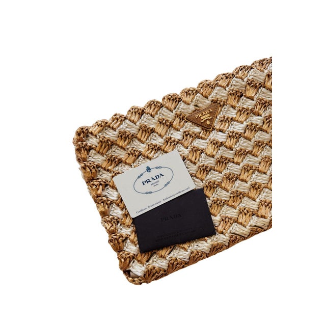 Vintage Prada Raffia Clutch For Sale In San Francisco - Image 6 of 10