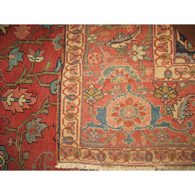 Antique Persian Serapi Carpet, 8'9" × 10'2" For Sale - Image 9 of 9