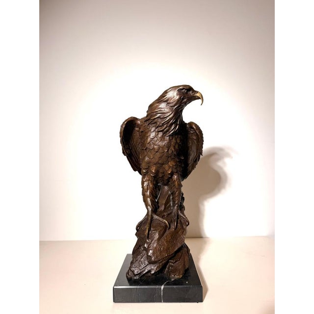 Metal Large Bronze Eagle Sculpture For Sale - Image 7 of 7