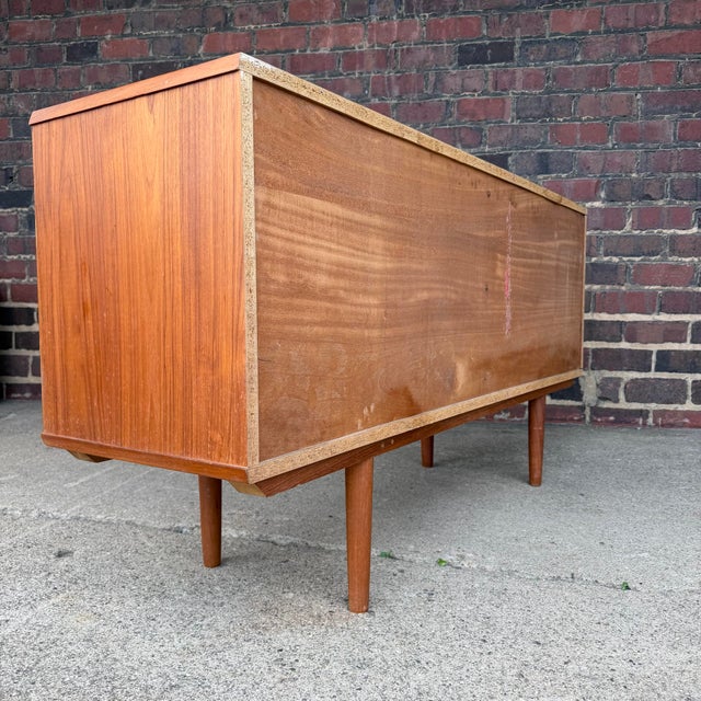 Brown Mid Century Modern Teak Credenza For Sale - Image 8 of 11