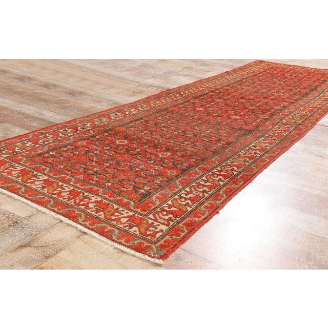 Red Antique Persian Malayer Rug Runner, 03'02 X 11'00 For Sale - Image 8 of 10