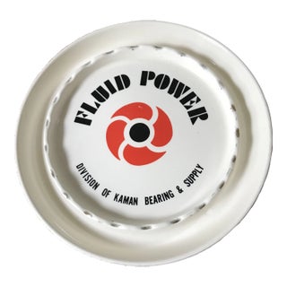 Vintage Ceramic Fluid Power (Kaman Bearing & Supply) Advertising Ashtray For Sale