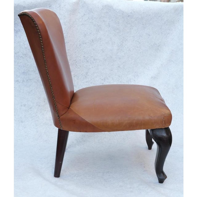Metal Leather Chair, 1940s For Sale - Image 7 of 10
