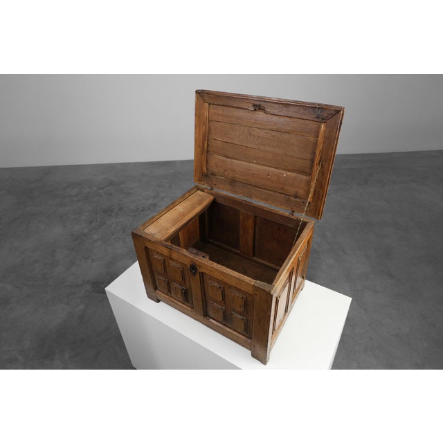 Rustic Oak Paneled Trunk or Chest, France, 18th Century For Sale - Image 10 of 16