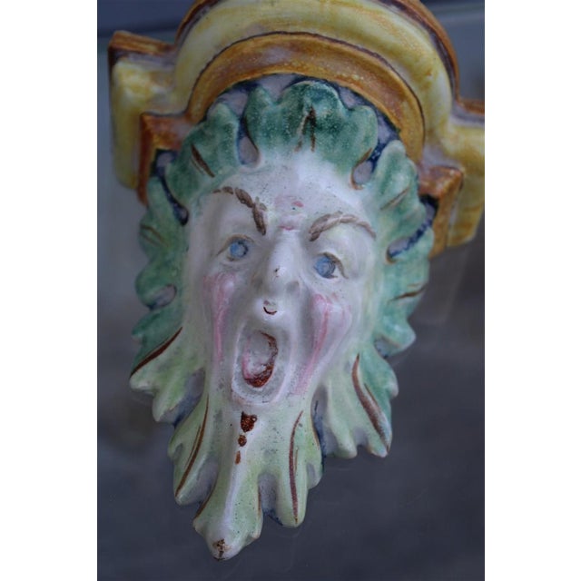 Majolica Shelves with Faces from Laboratorio Pesaro, 1940s, Set of 2, in Very Good conditions. Designed 1920 to 1949 This...