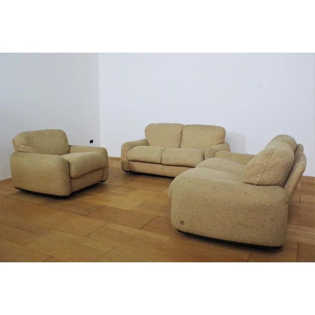 Wool sofas and armchair -busnelli spa - piumato with cushions in goose down and black polycarbonate shell years h72 x w143...