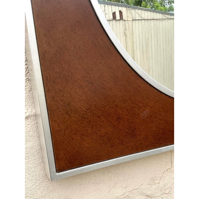 Vintage Contemporary Majestic Company Brushed Chrome Circle Mirror For Sale In West Palm - Image 6 of 9